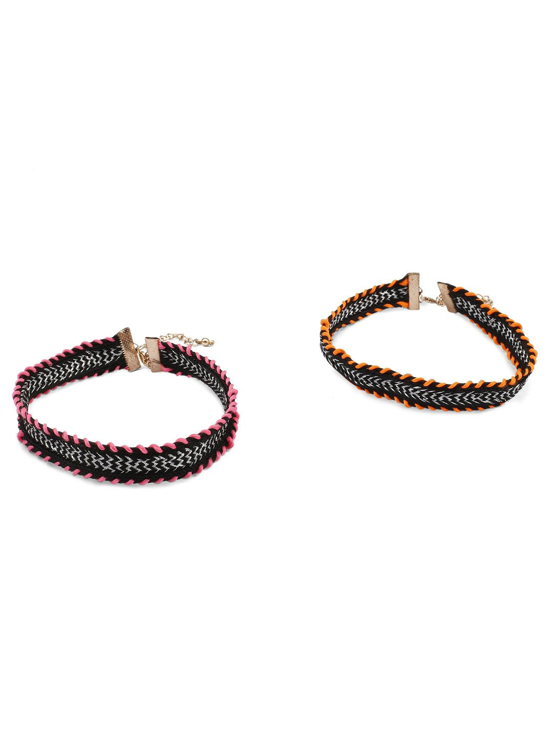 Blueberry set of 2 multicoloured choker necklace for women