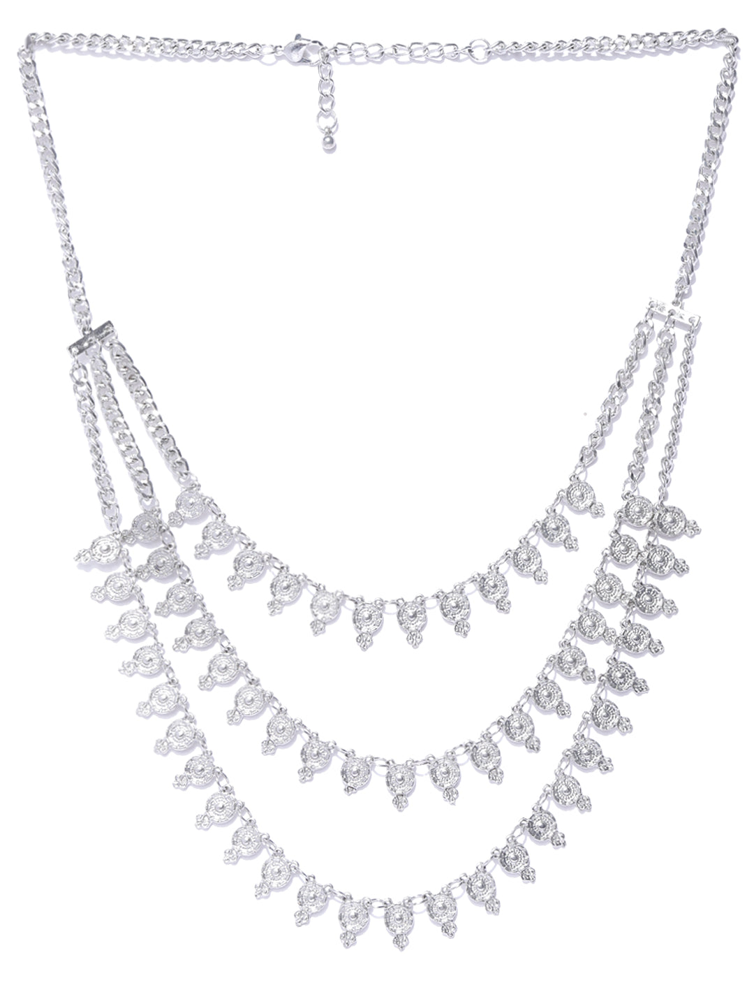 Blueberry silver plated chain layer necklace