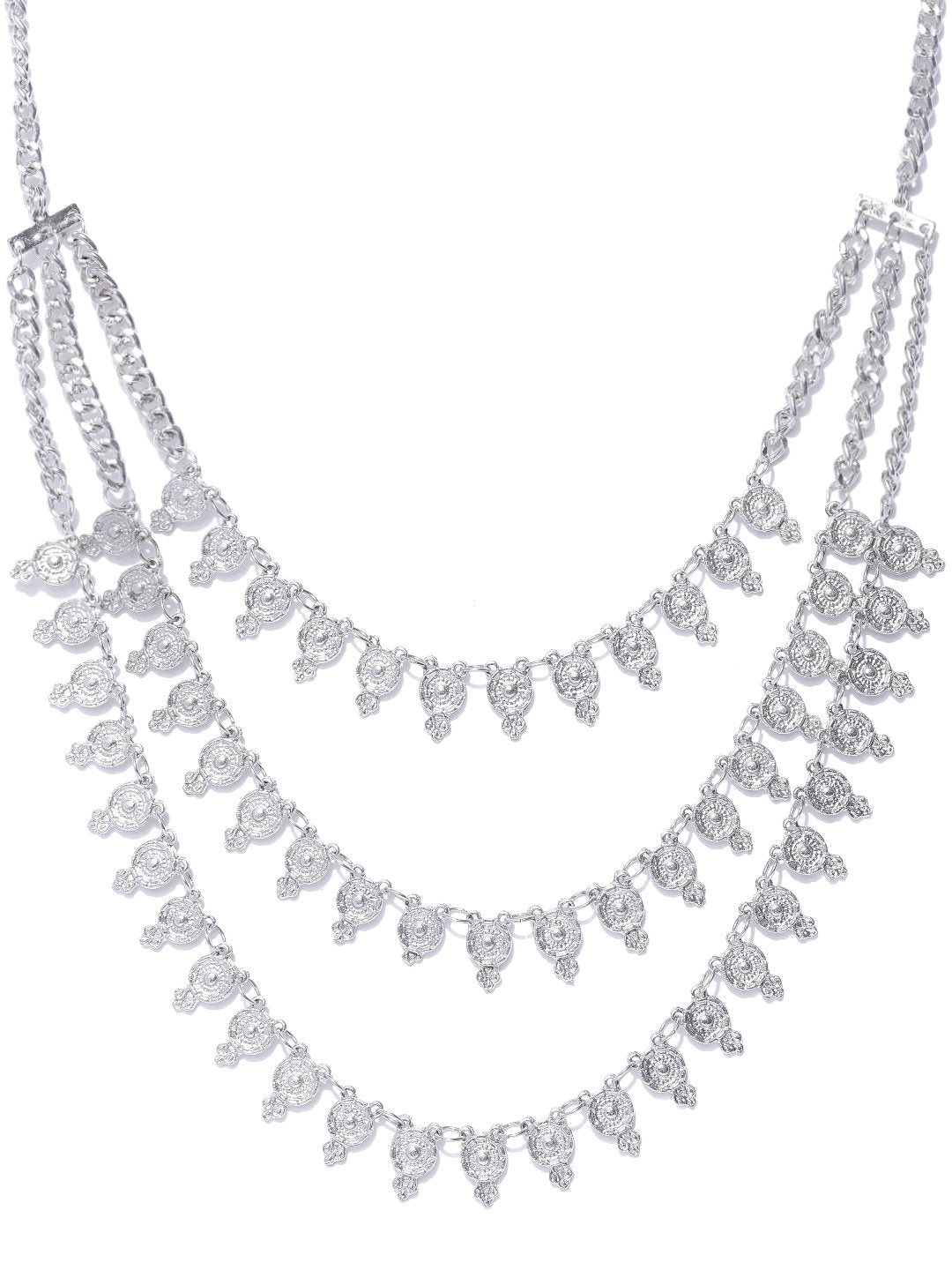 Blueberry silver plated chain layer necklace