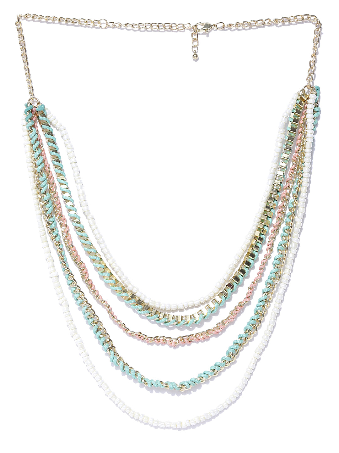 Blueberry multi color beaded layer necklace
