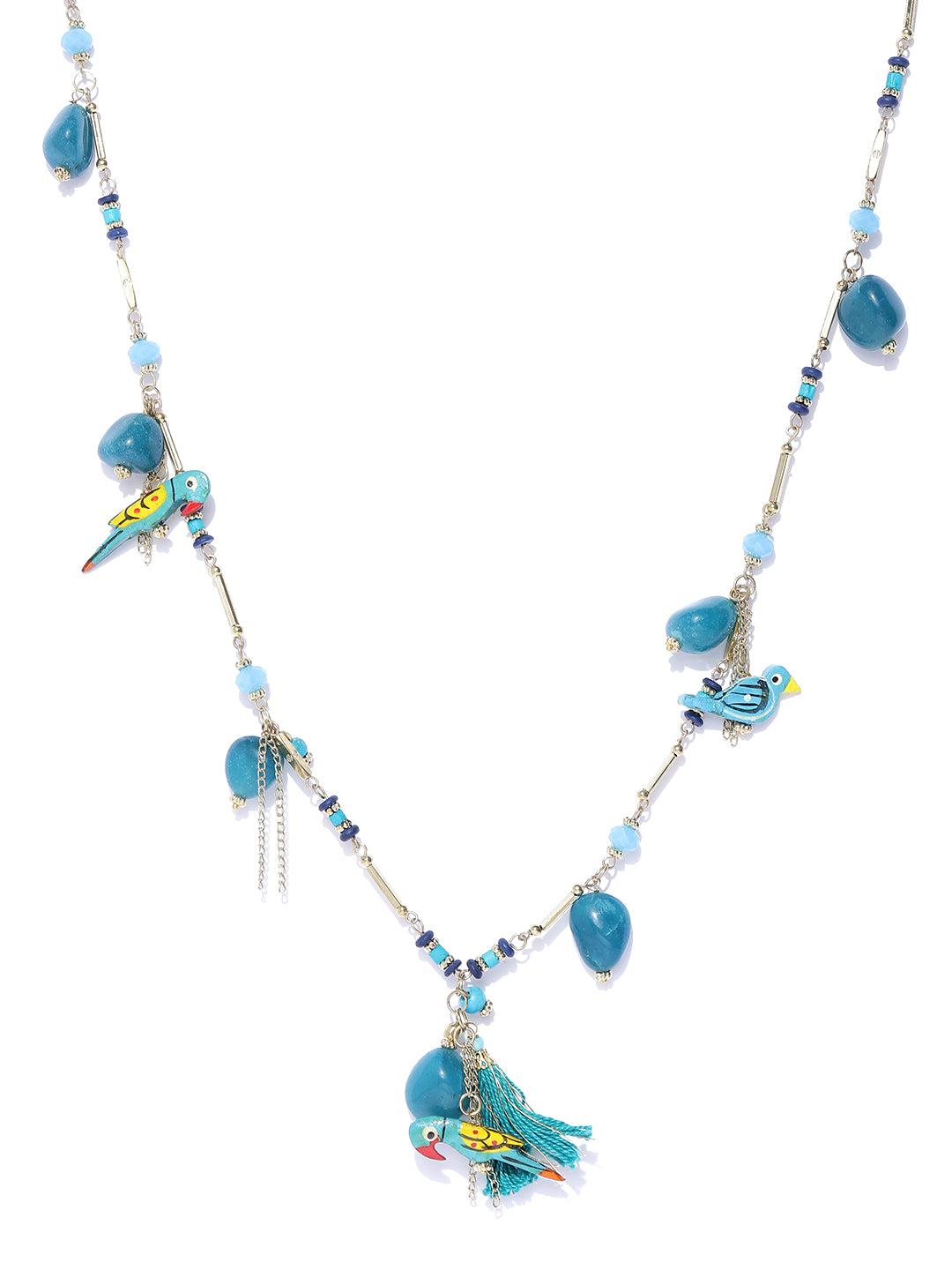 Blueberry multi color stone detailing necklace