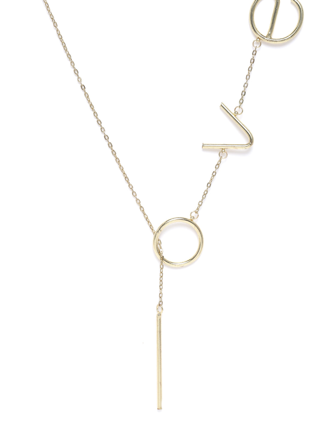 Blueberry gold plated love lariat chain necklace