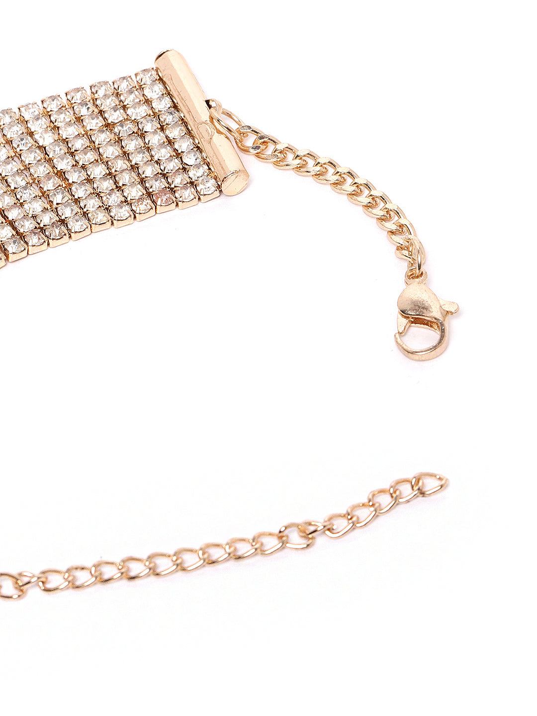 Blueberry gold plated crystal diamond emebllished choker necklace