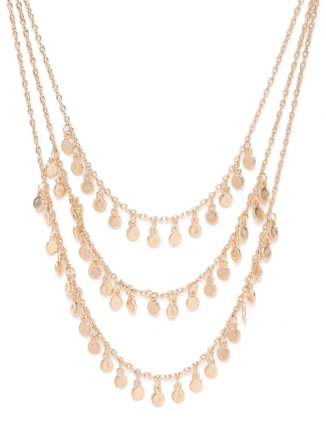 Blueberry white and gold shell chain layered choker necklace