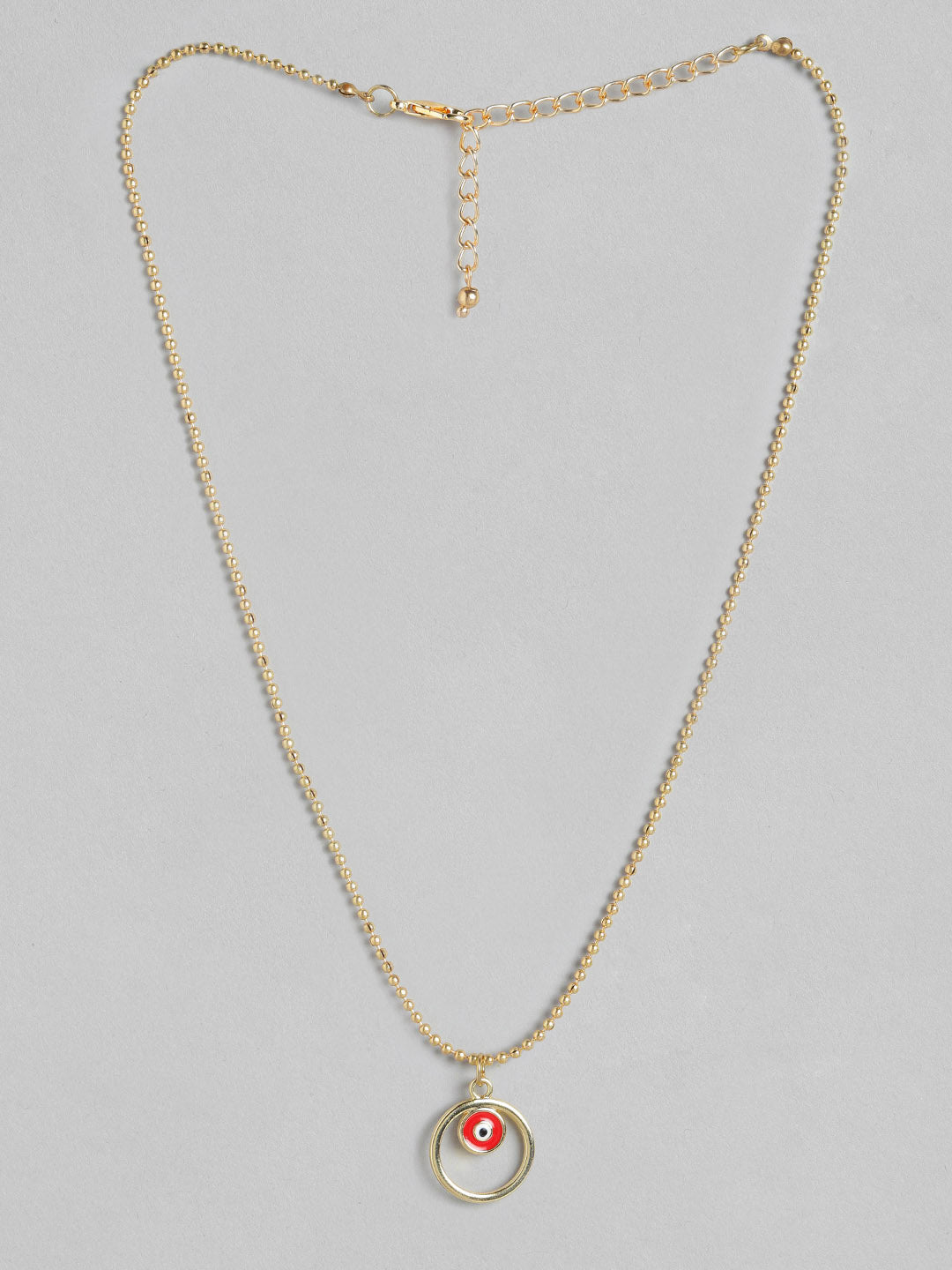 Blueberry Evil Eye pendant detailing layered chain necklace