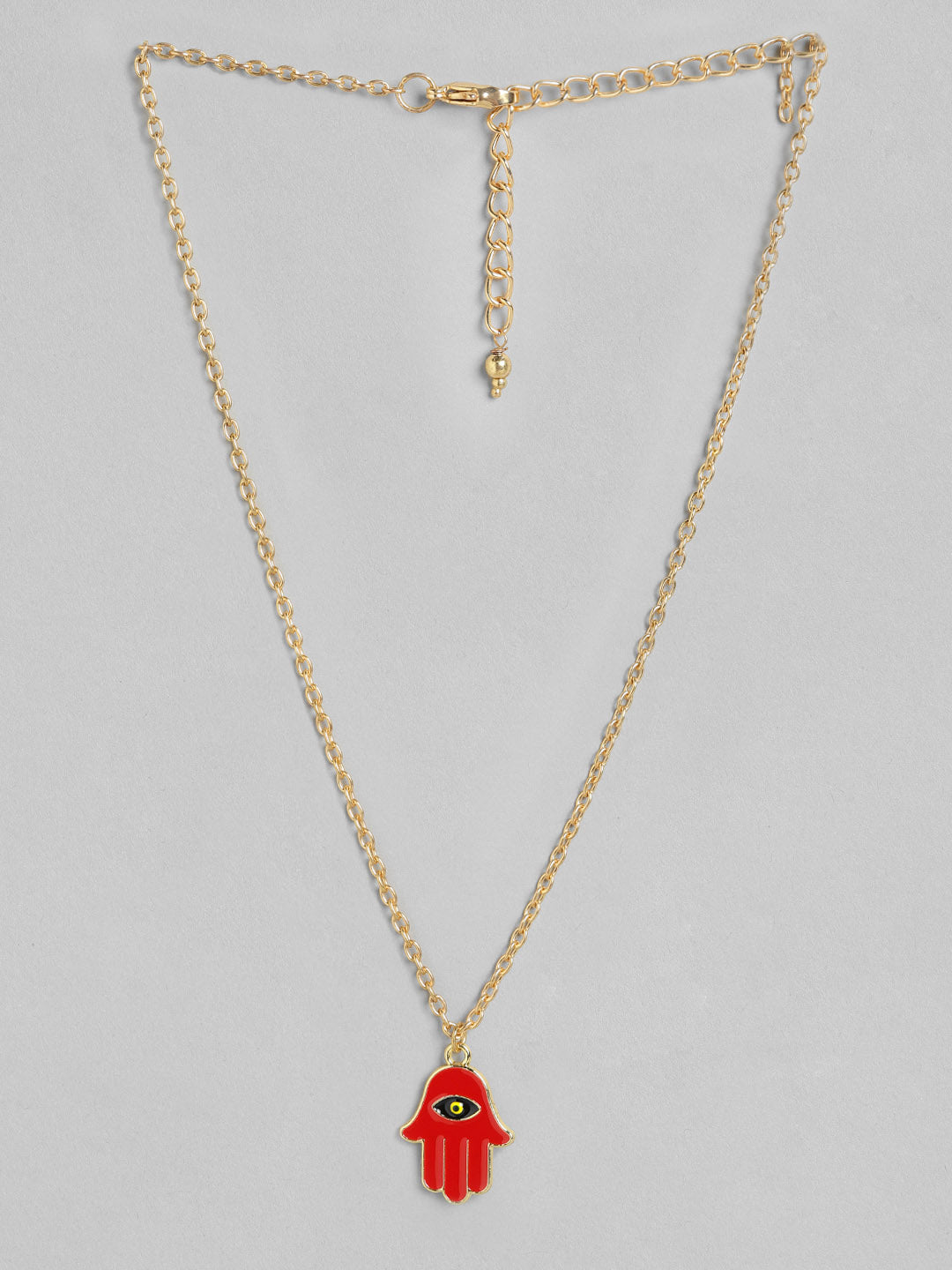 Blueberry Evil Eye pendant detailing layered chain necklace
