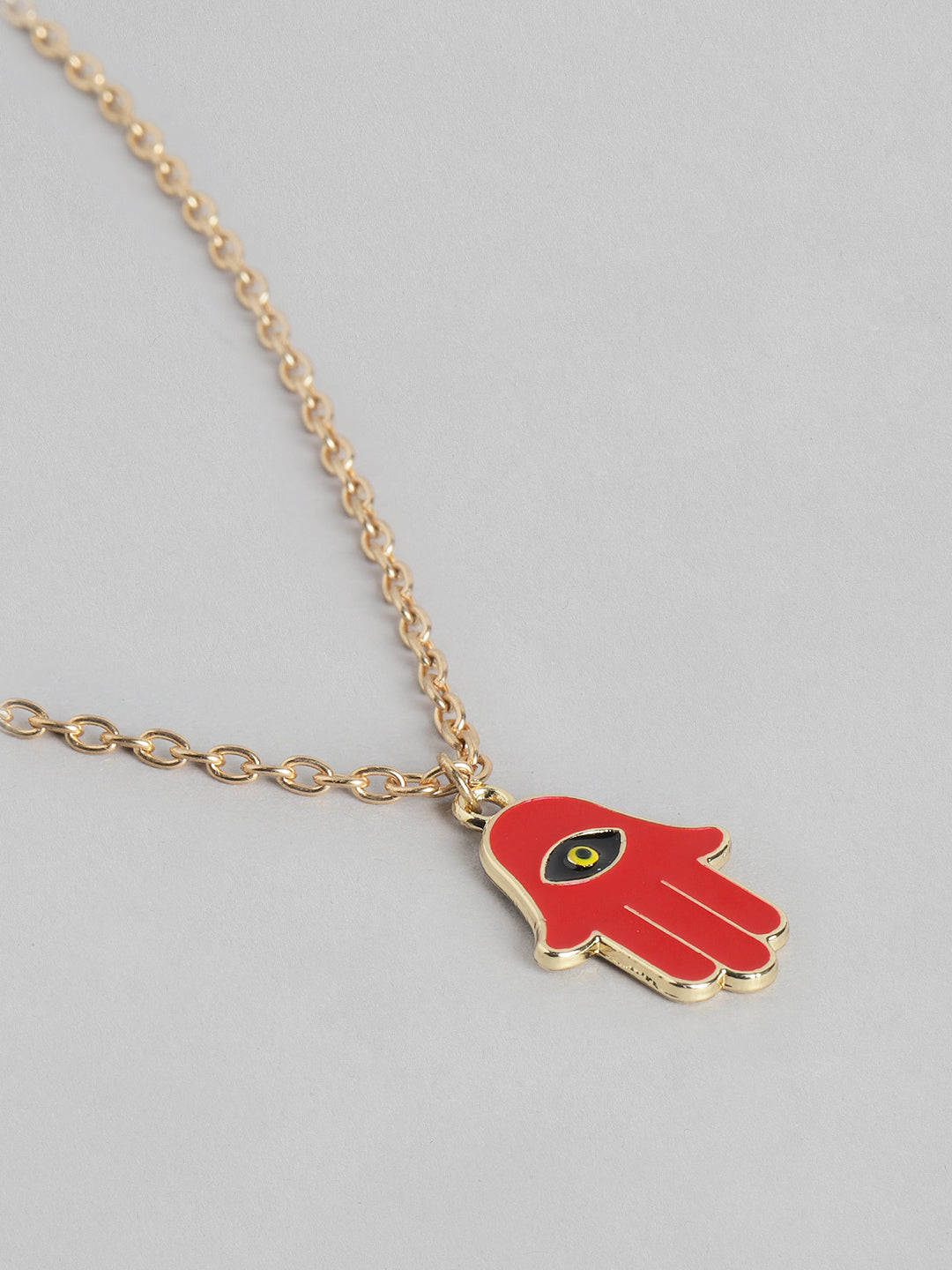 Blueberry Evil Eye pendant detailing layered chain necklace