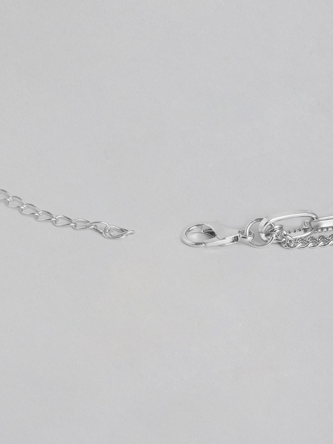 Blueberry silver chain layered pendant detailing necklace