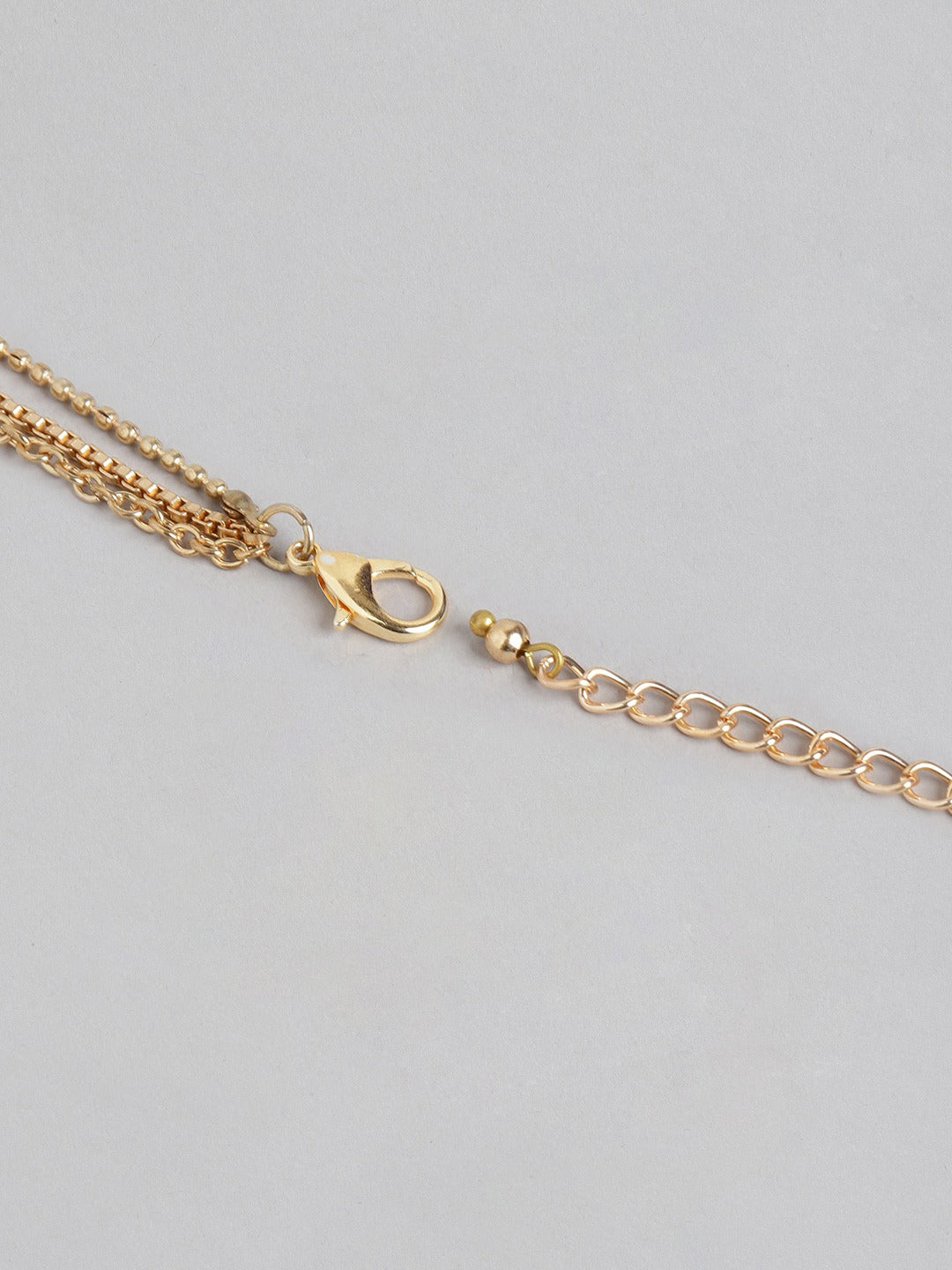 Blueberry gold plated chain layered pendant detailing necklace