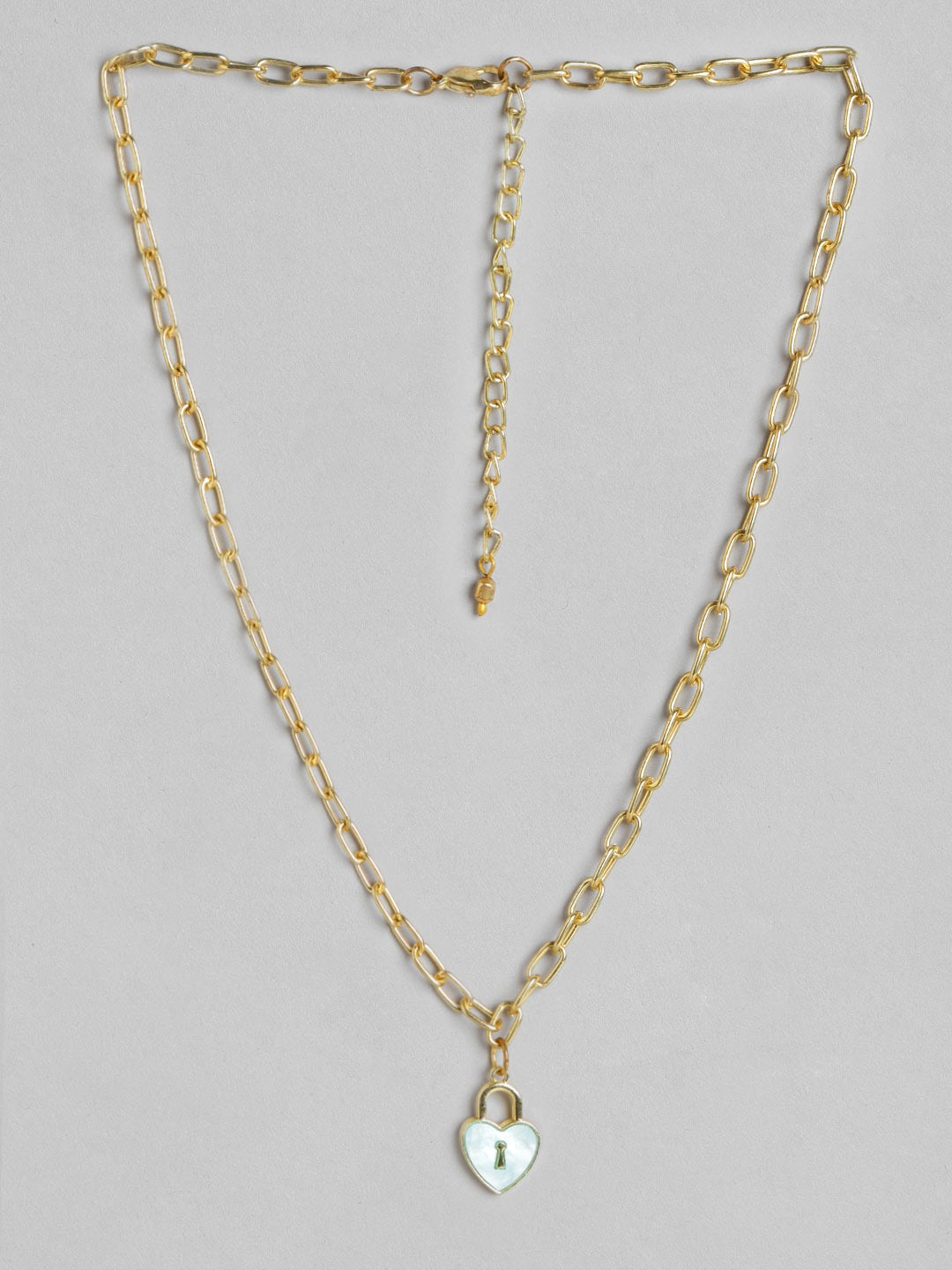 Blueberry Heart Lock and Key layered pendant detailing necklace
