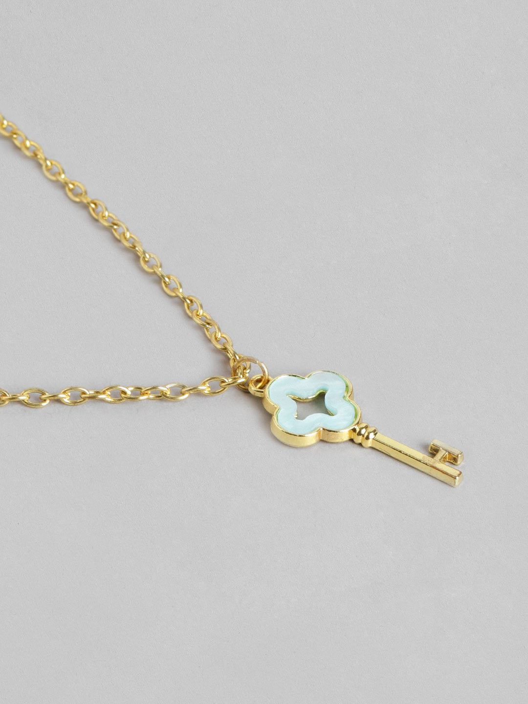 Blueberry Heart Lock and Key layered pendant detailing necklace