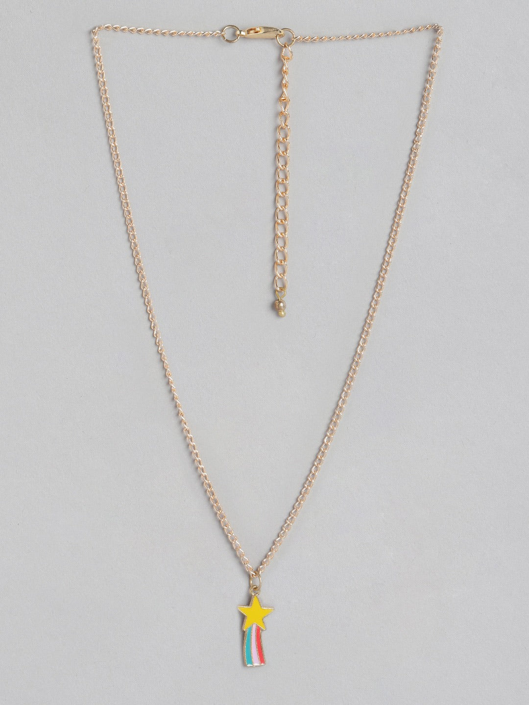 Blueberry gold plated chain layered pendant detailing necklace