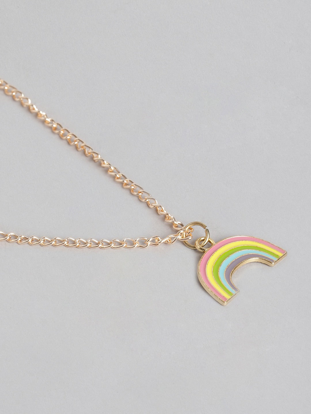 Blueberry gold plated chain layered pendant detailing necklace