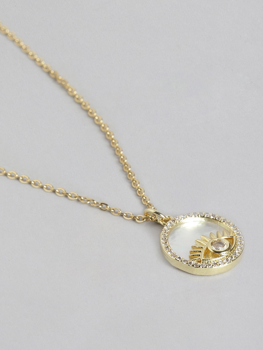 Blueberry gold plated Evil Eye chain necklace