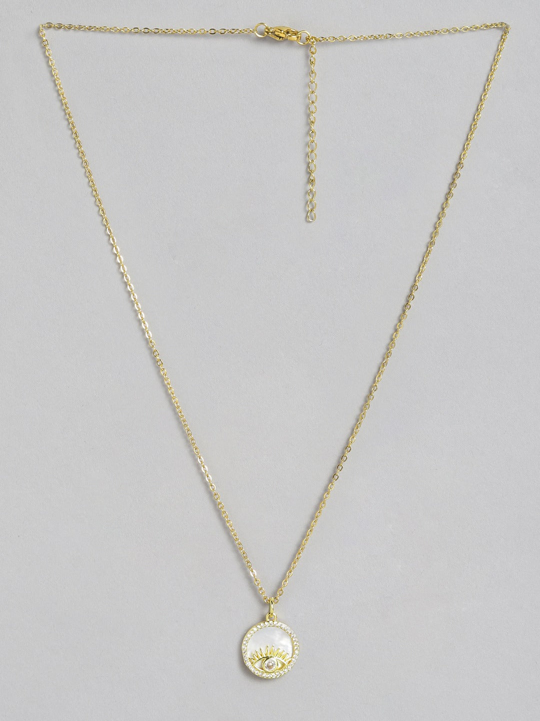 Blueberry gold plated Evil Eye chain necklace