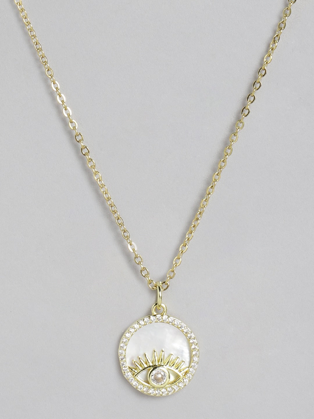 Blueberry gold plated Evil Eye chain necklace