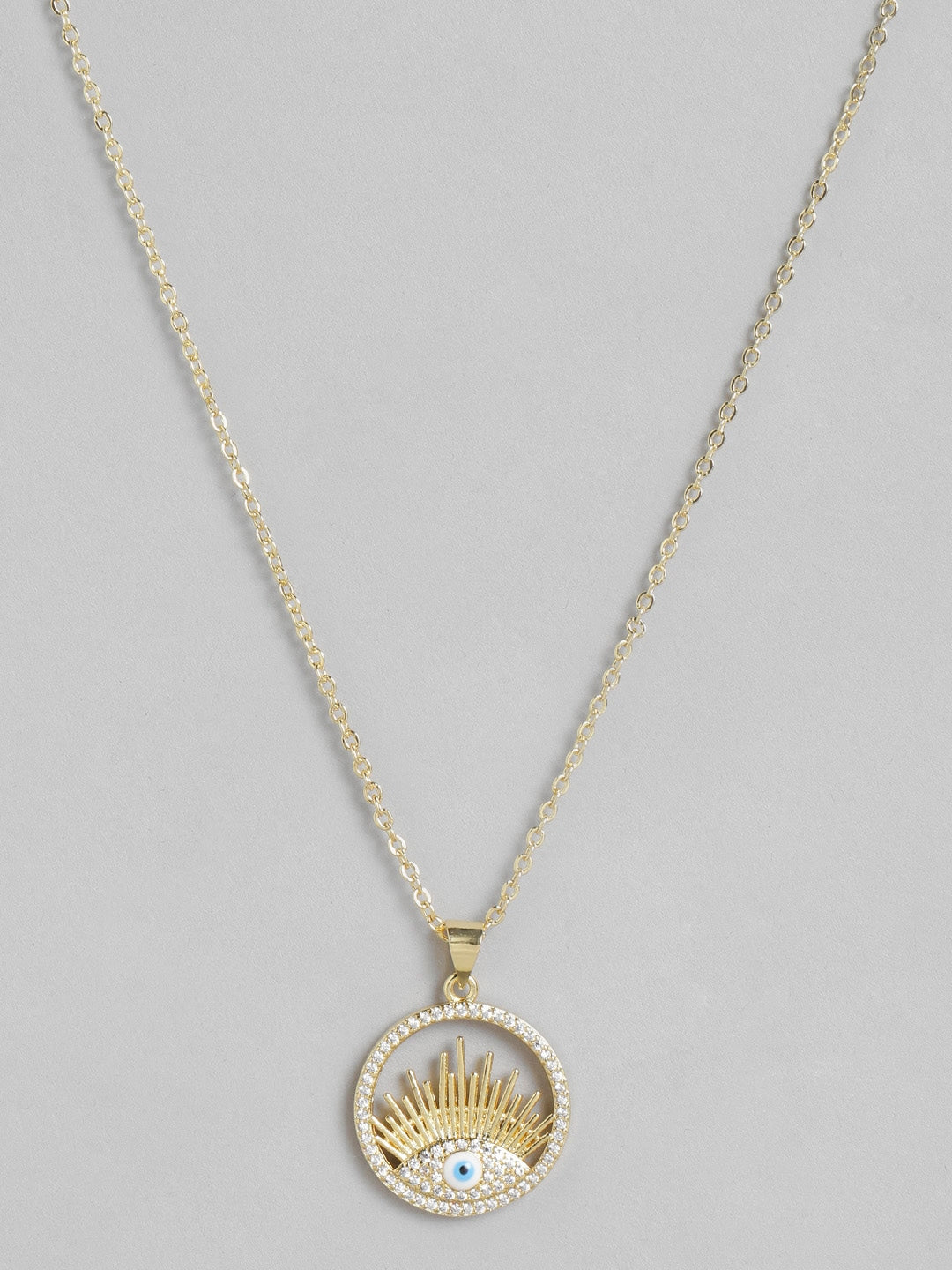 Blueberry gold plated Evil Eye pendant chain necklace