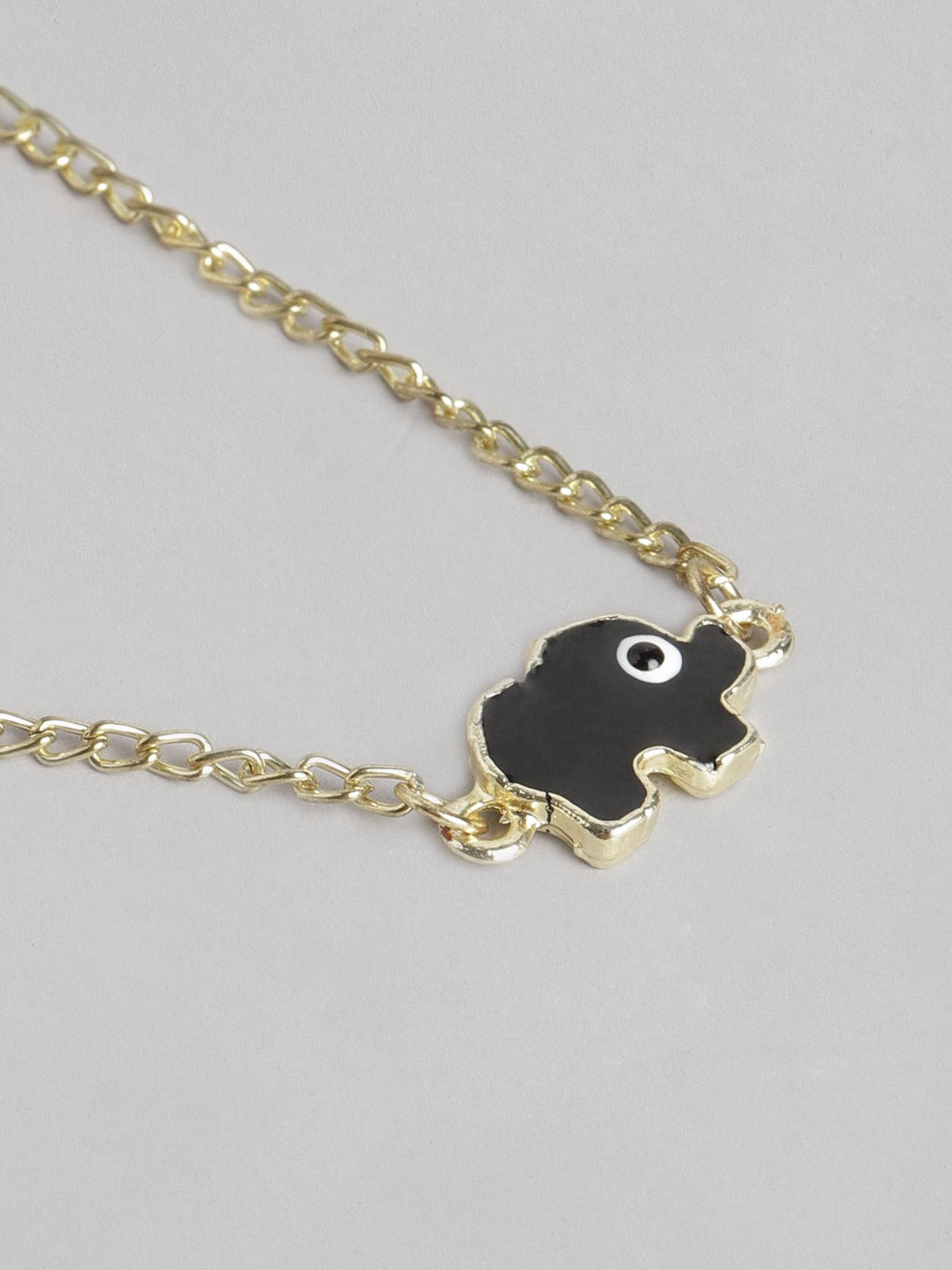 Blueberry gold plated chain layered Evil Eye pendant detailing necklace