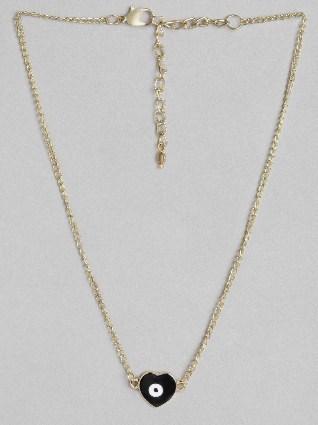 Blueberry gold plated chain layered Evil Eye pendant detailing necklace