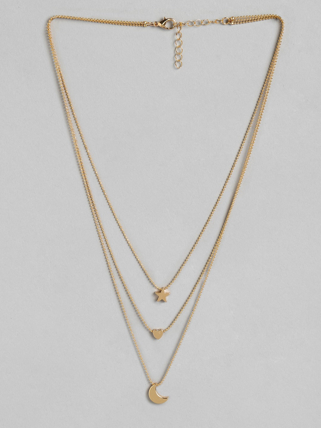 Blueberry gold plated charms detailing pendant layered necklace