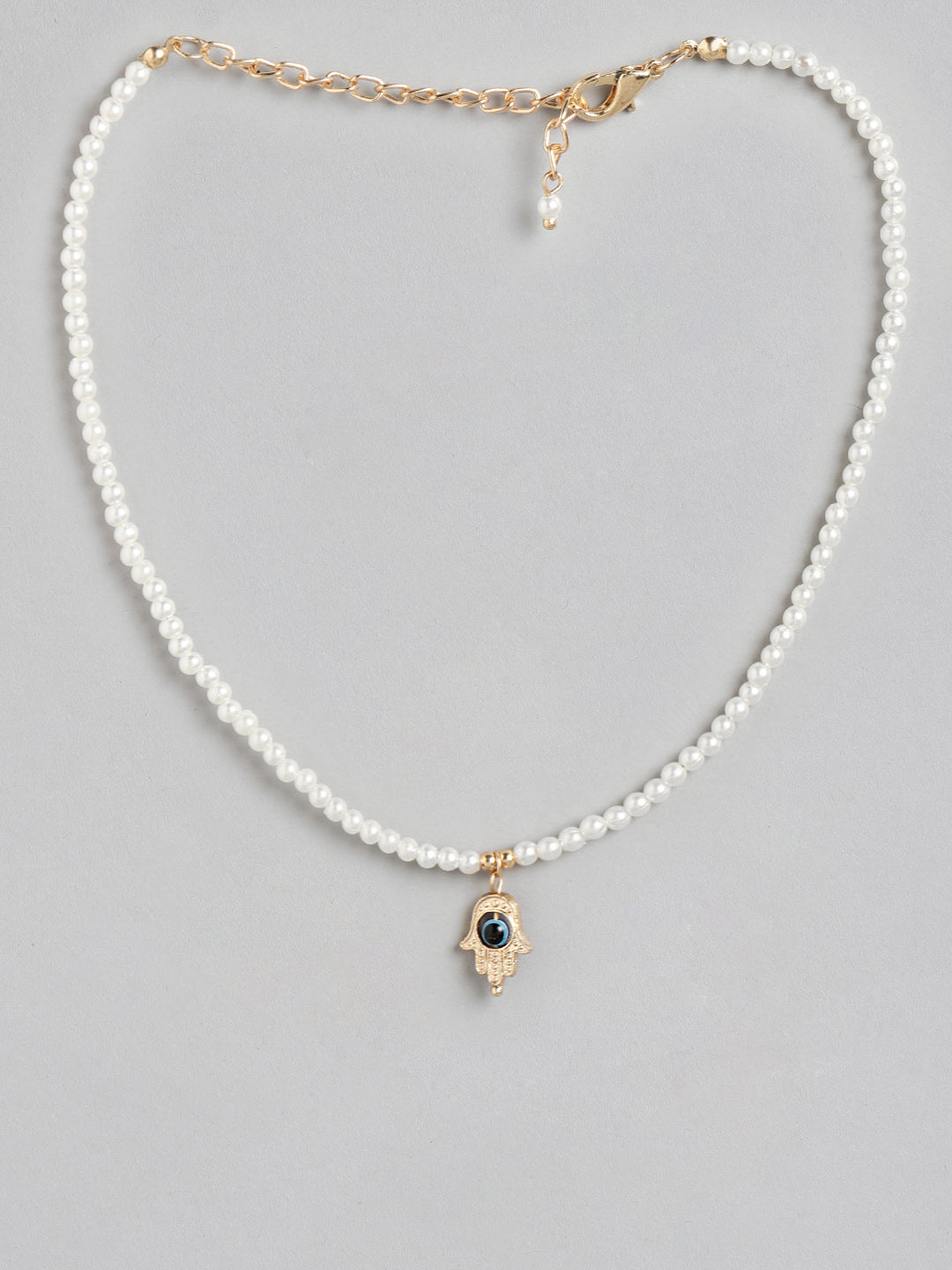 Blueberry blue and white pearl necklace