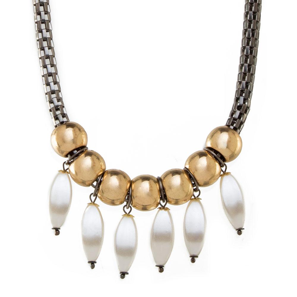 Blueberry white alloy necklace