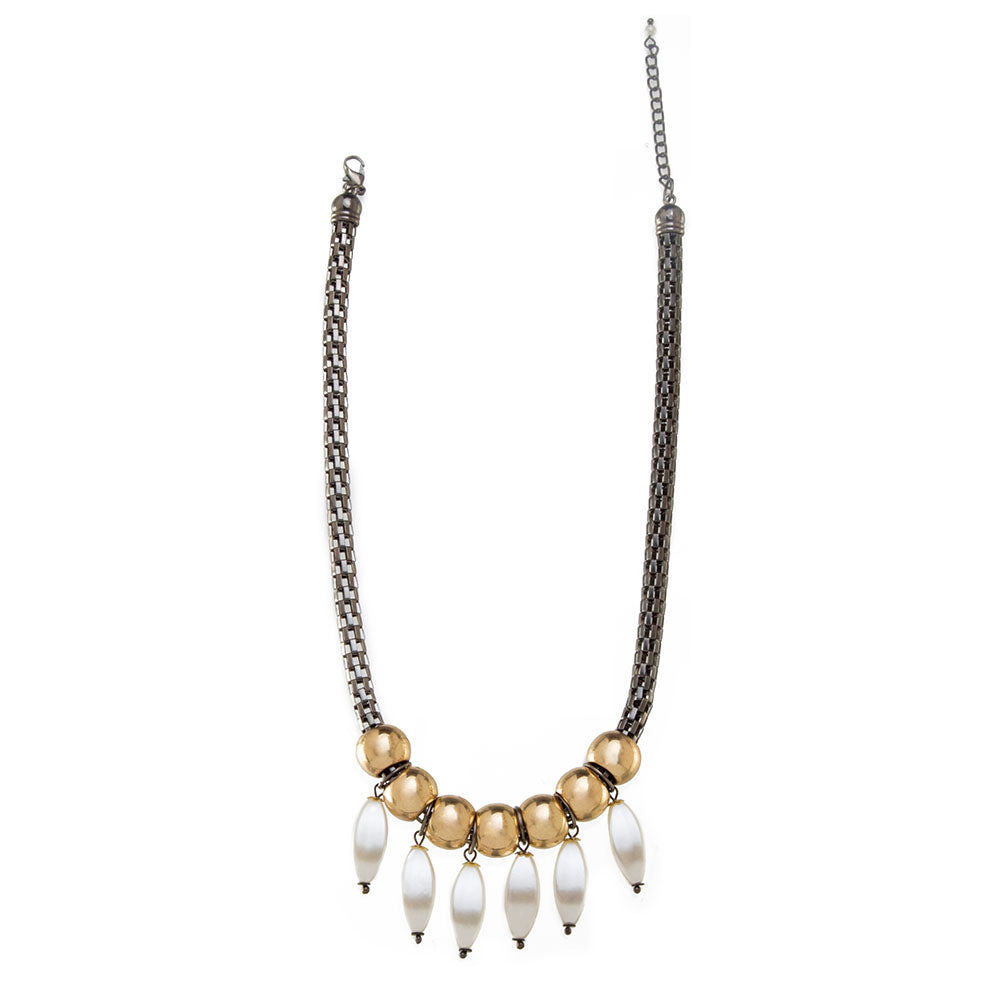Blueberry white alloy necklace