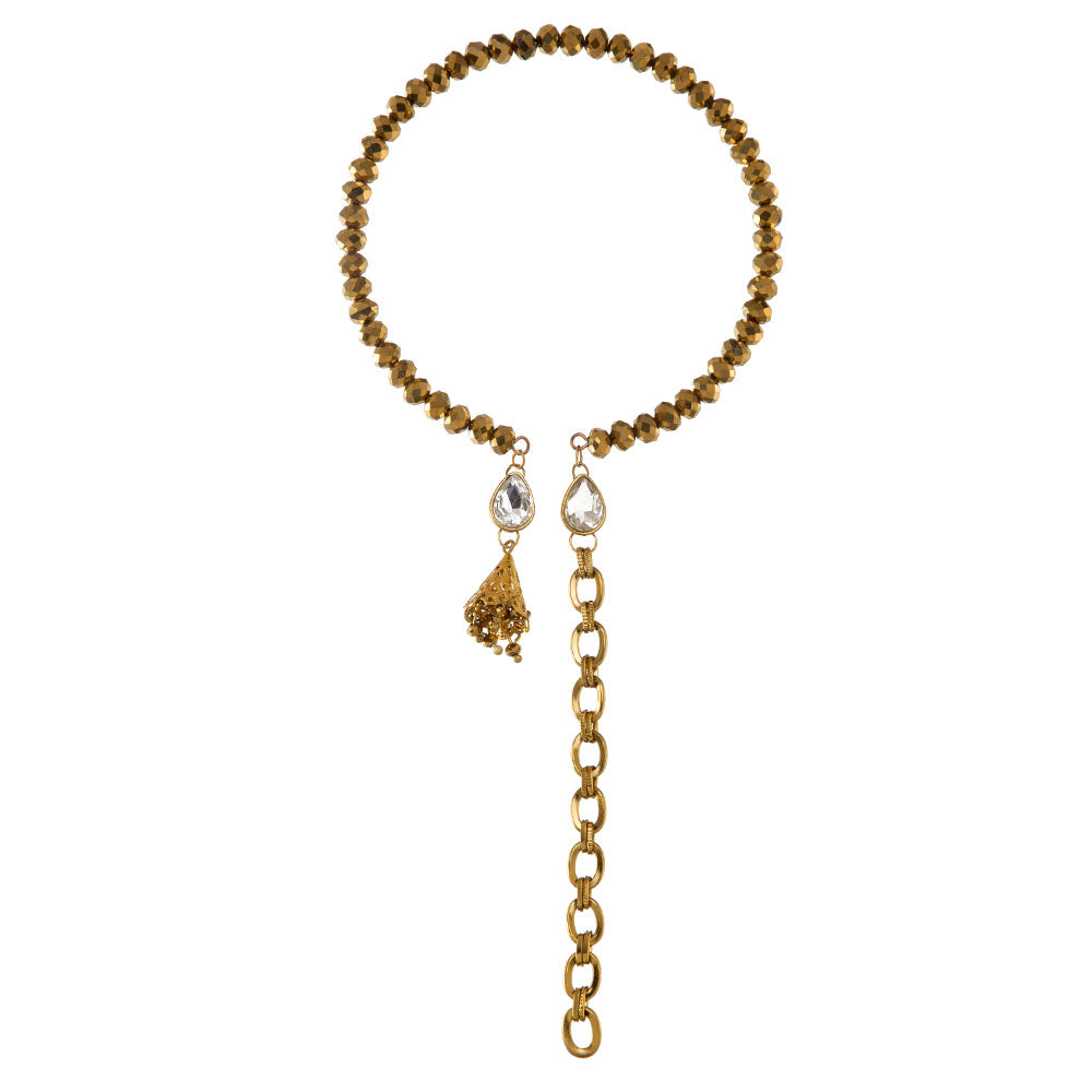 Blueberry gold plated beads detailing necklace