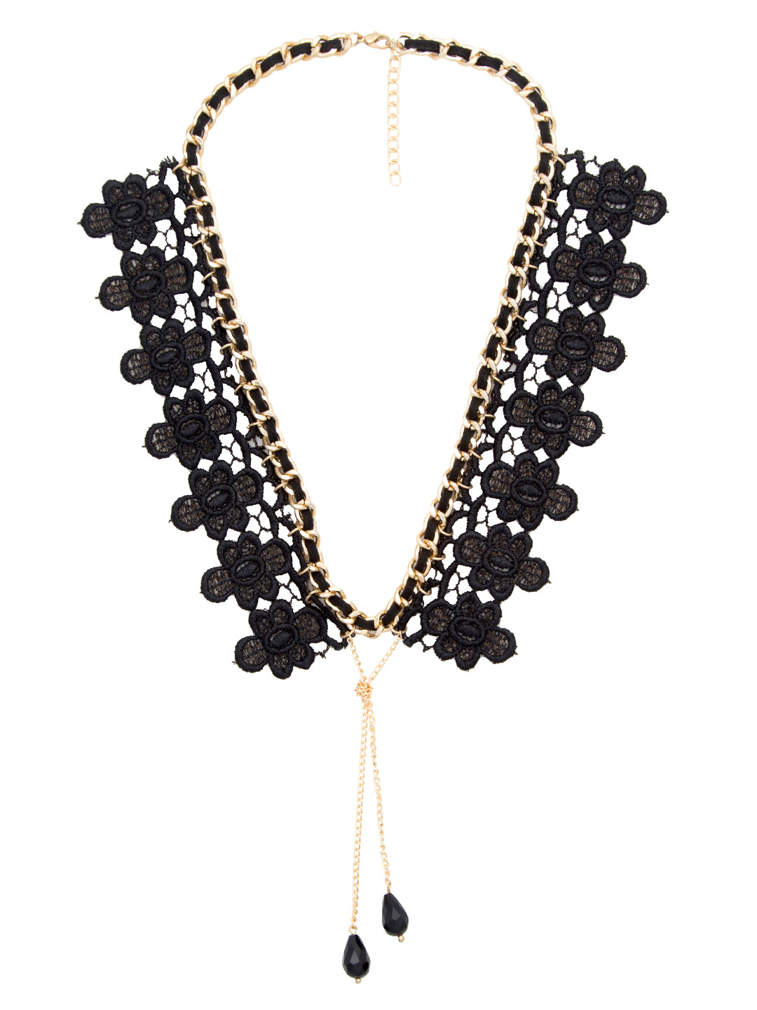 Blueberry black lace detailing necklace