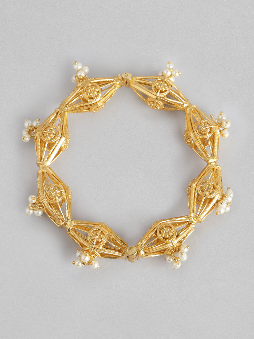 Blueberry gold plated brass metal detailing Cuff