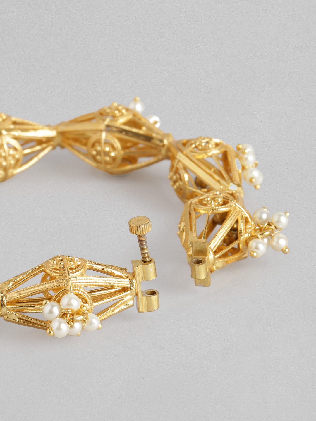 Blueberry gold plated brass metal detailing Cuff
