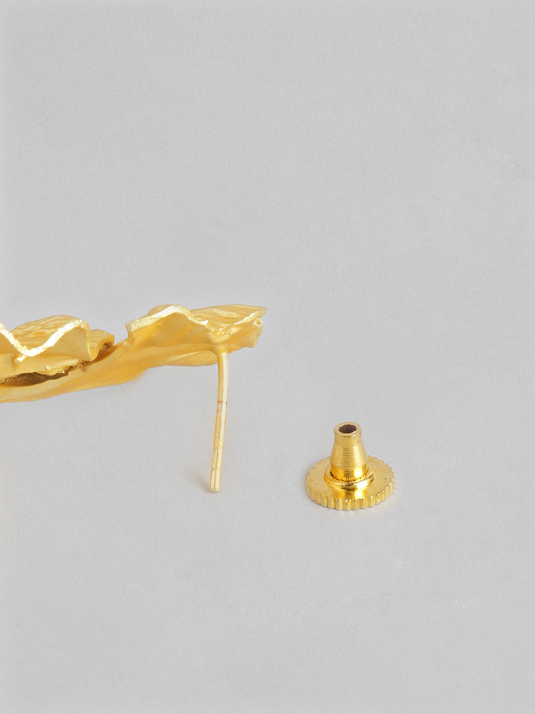 Blueberry golden leaf shape pearl drop earring