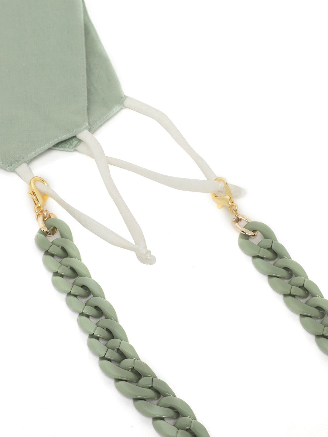 Blueberry Mint Green solid 2 ply cotton reusable chain mask