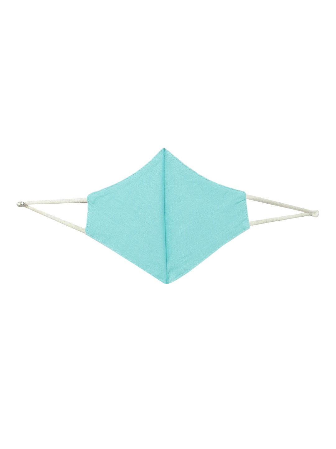 Blueberry turquoise blue solid 2 ply cotton reusable chain mask