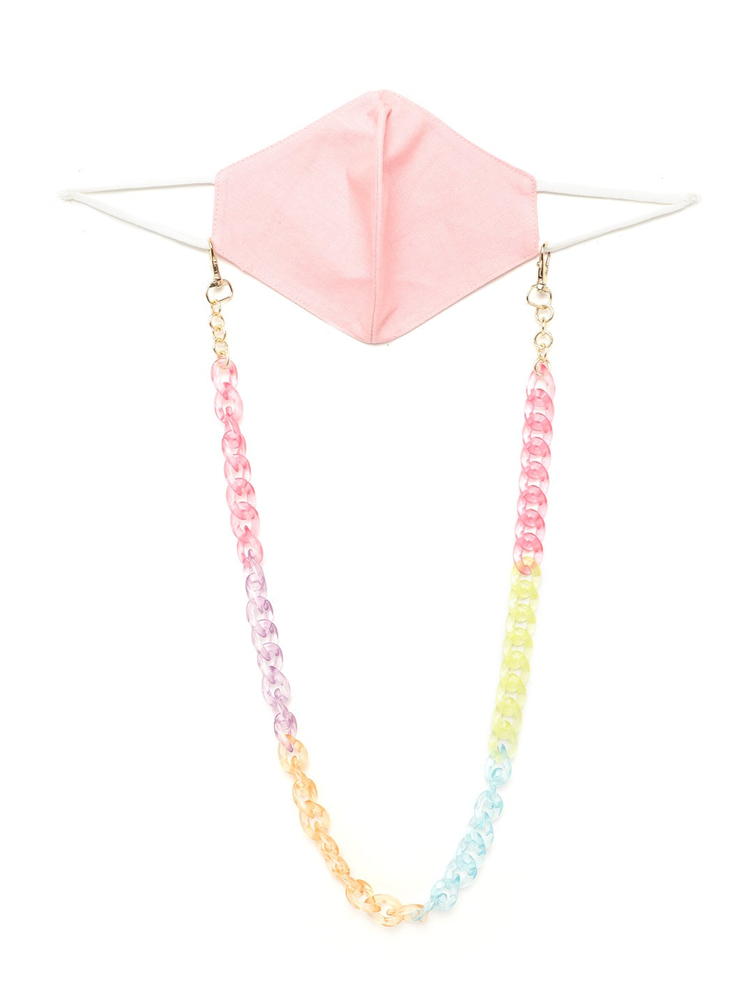 Blueberry Pink solid 2 ply cotton reusable chain mask