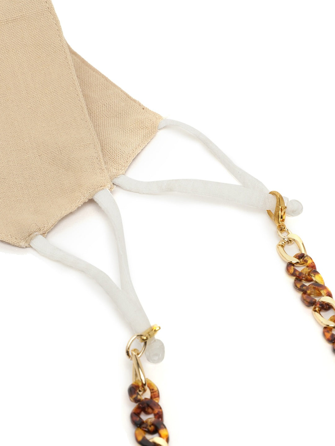 Blueberry Khaki solid 2 ply cotton reusable chain mask