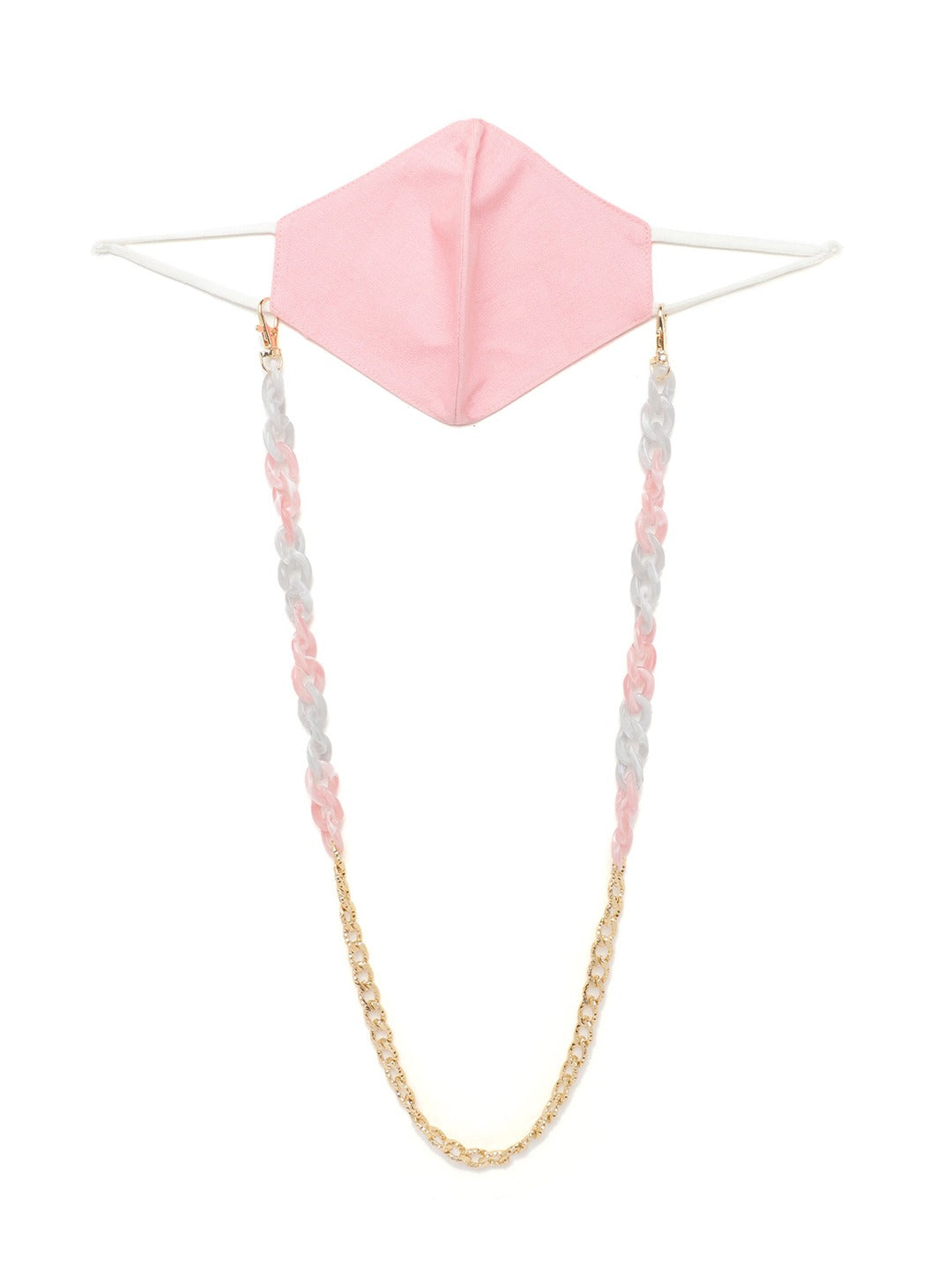 Blueberry Peach solid 2 ply cotton reusable chain mask