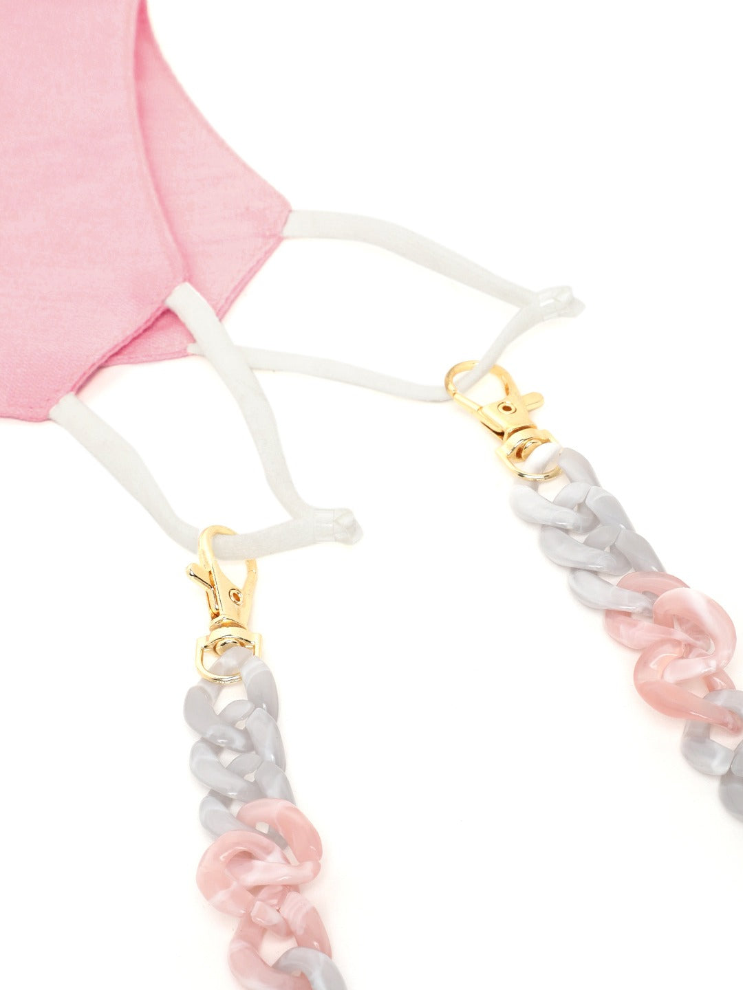 Blueberry Peach solid 2 ply cotton reusable chain mask