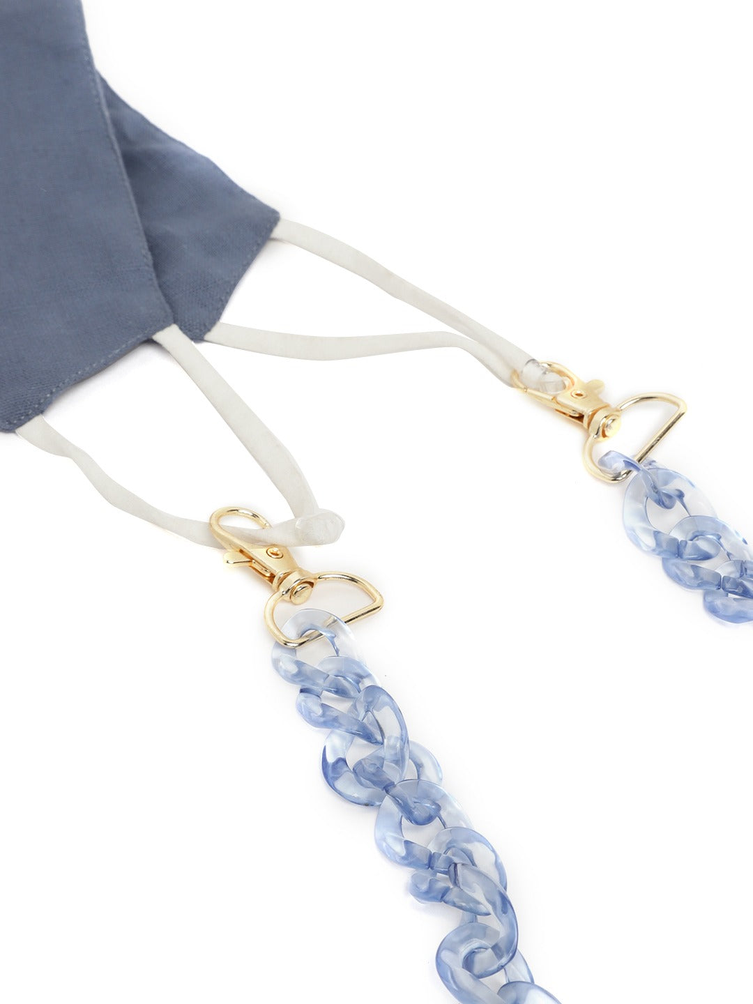 Blueberry Blue solid 2 ply cotton reusable chain mask