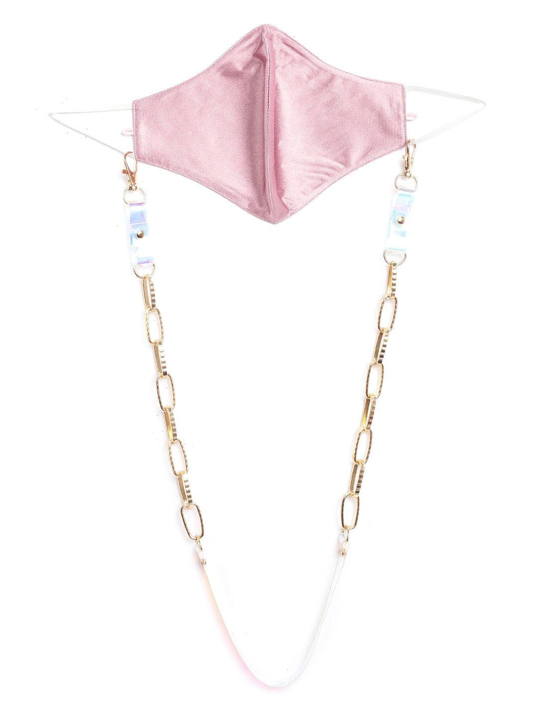 Blueberry Mauve 2 ply satin resin chain Mask