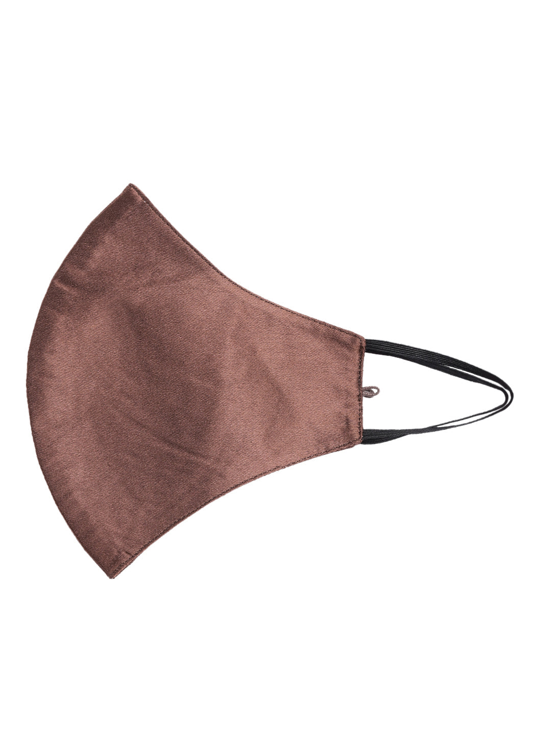 Blueberry Brown 2 ply satin pearl chain Mask