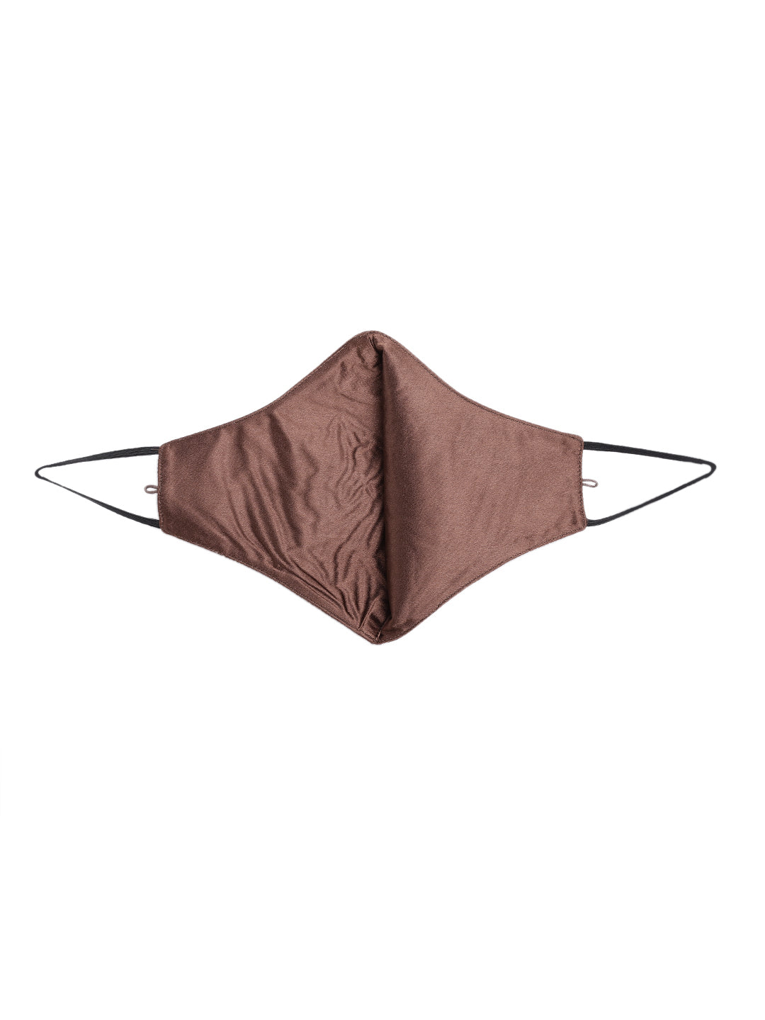 Blueberry Brown 2 ply satin pearl chain Mask