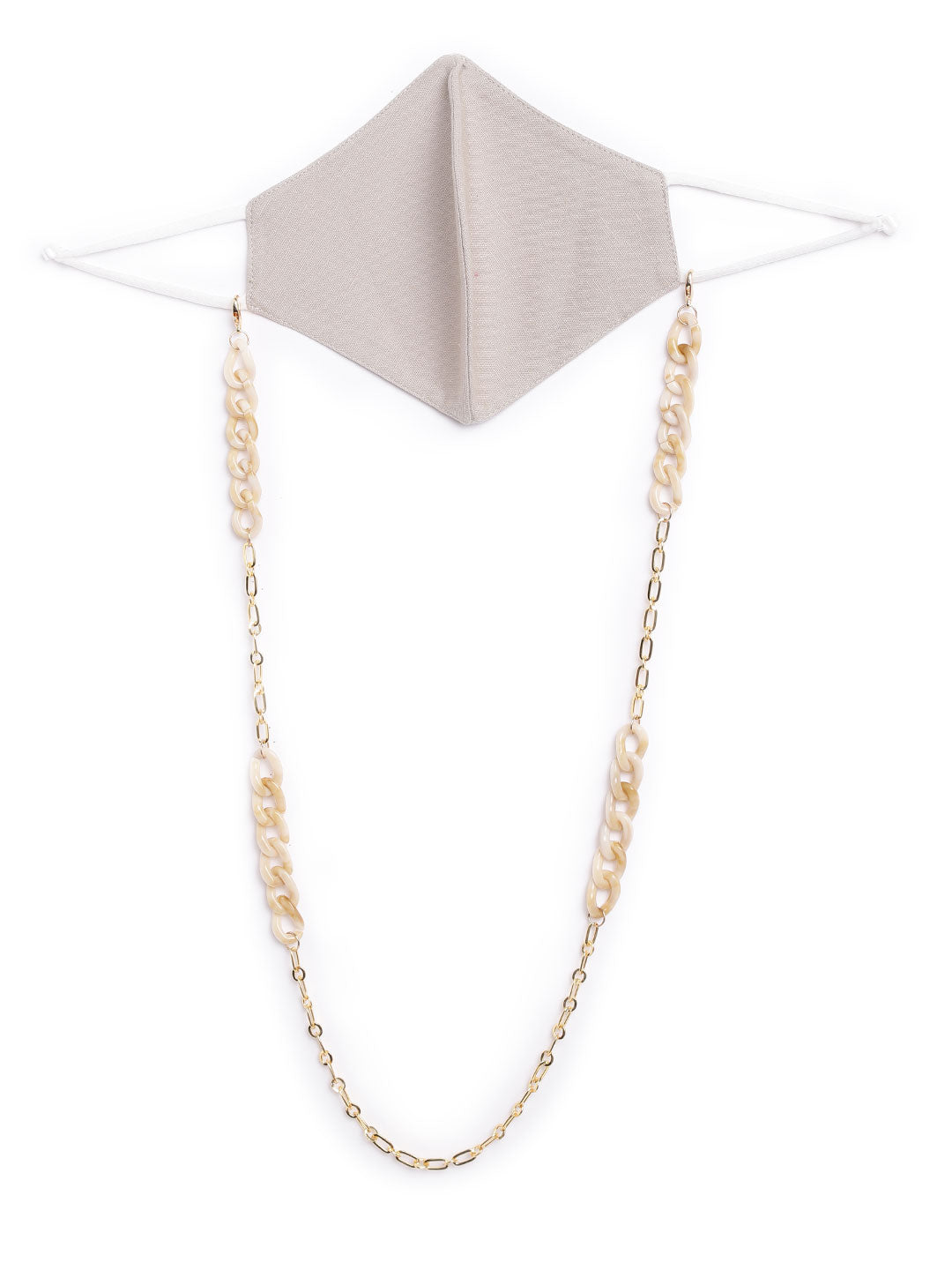 Blueberry Grey 2 ply satin resin chain Mask