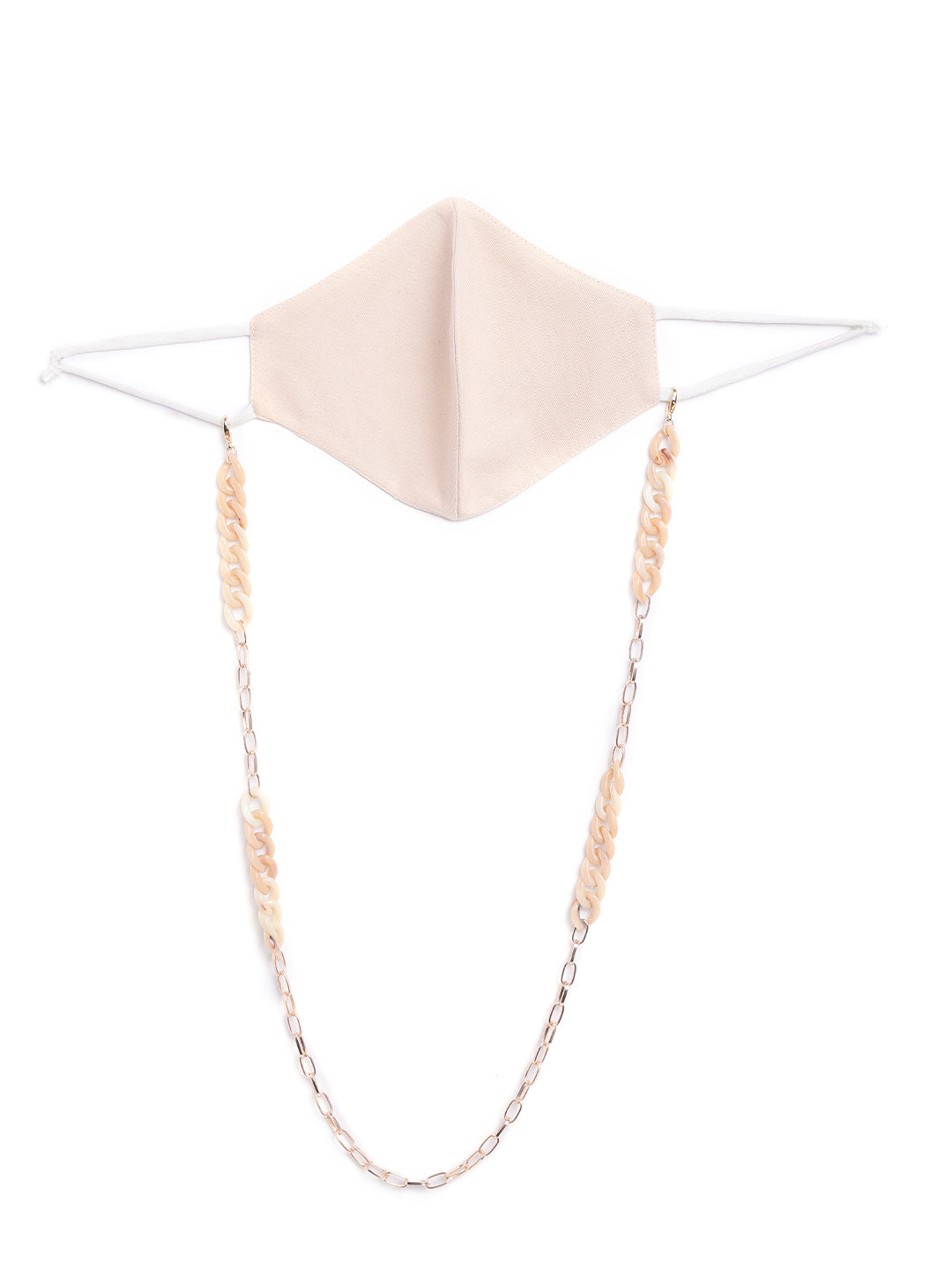 Blueberry Peach 2 ply satin resin chain Mask