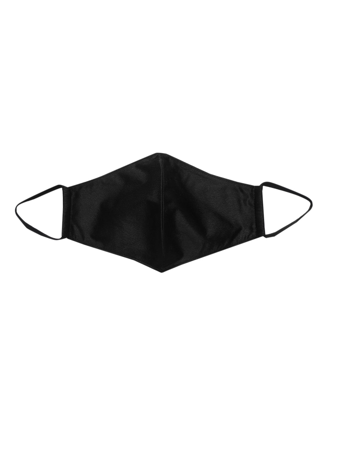 Blueberry solid black satin mask with Mask Holder Chain Strap