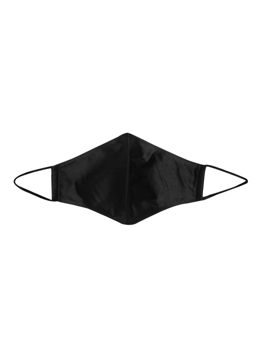 Blueberry solid black satin mask with Mask Holder Chain Strap