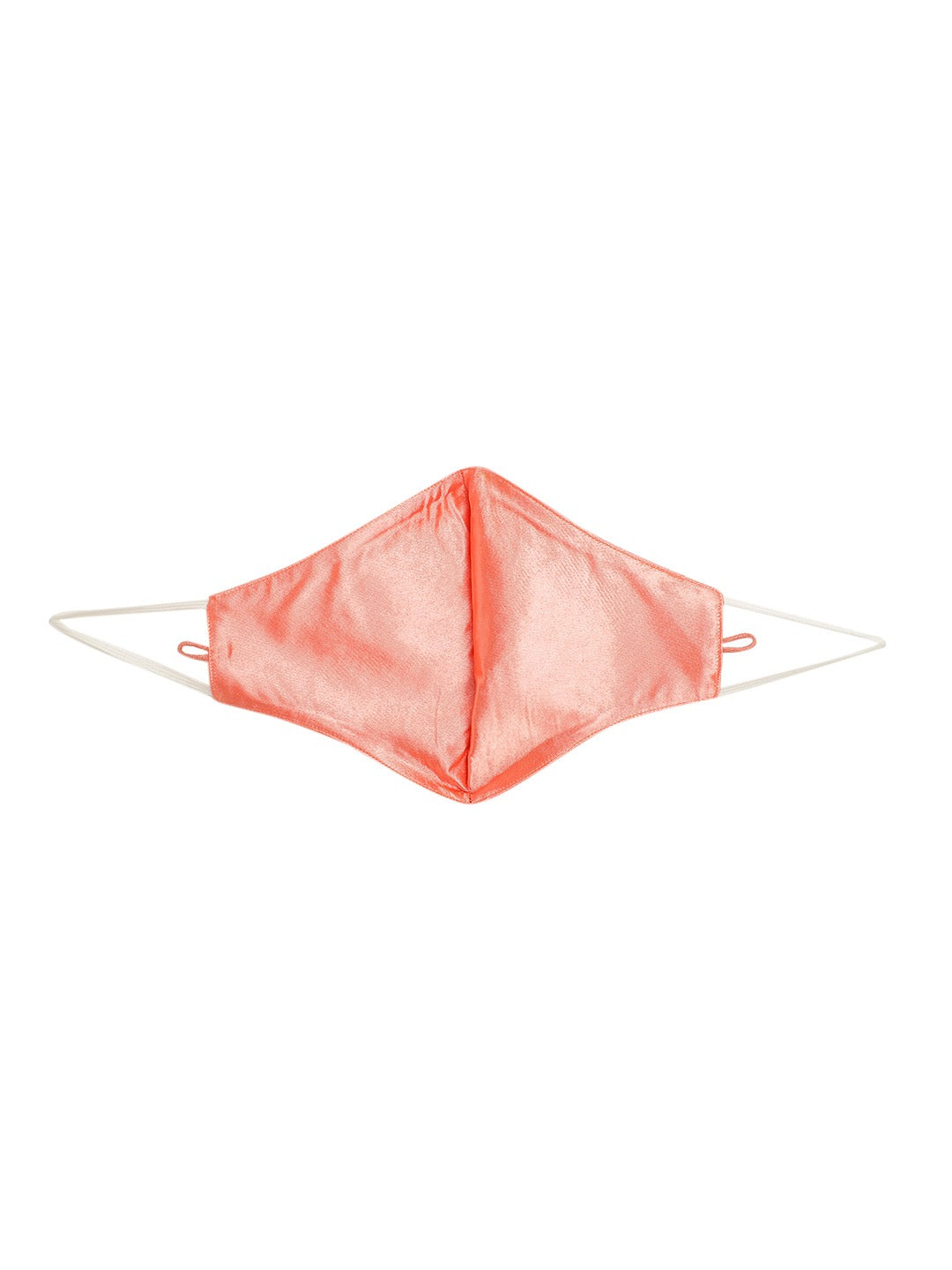 Blueberry Peach Reusable 2-Ply satin face mask with gold plated beaded chain