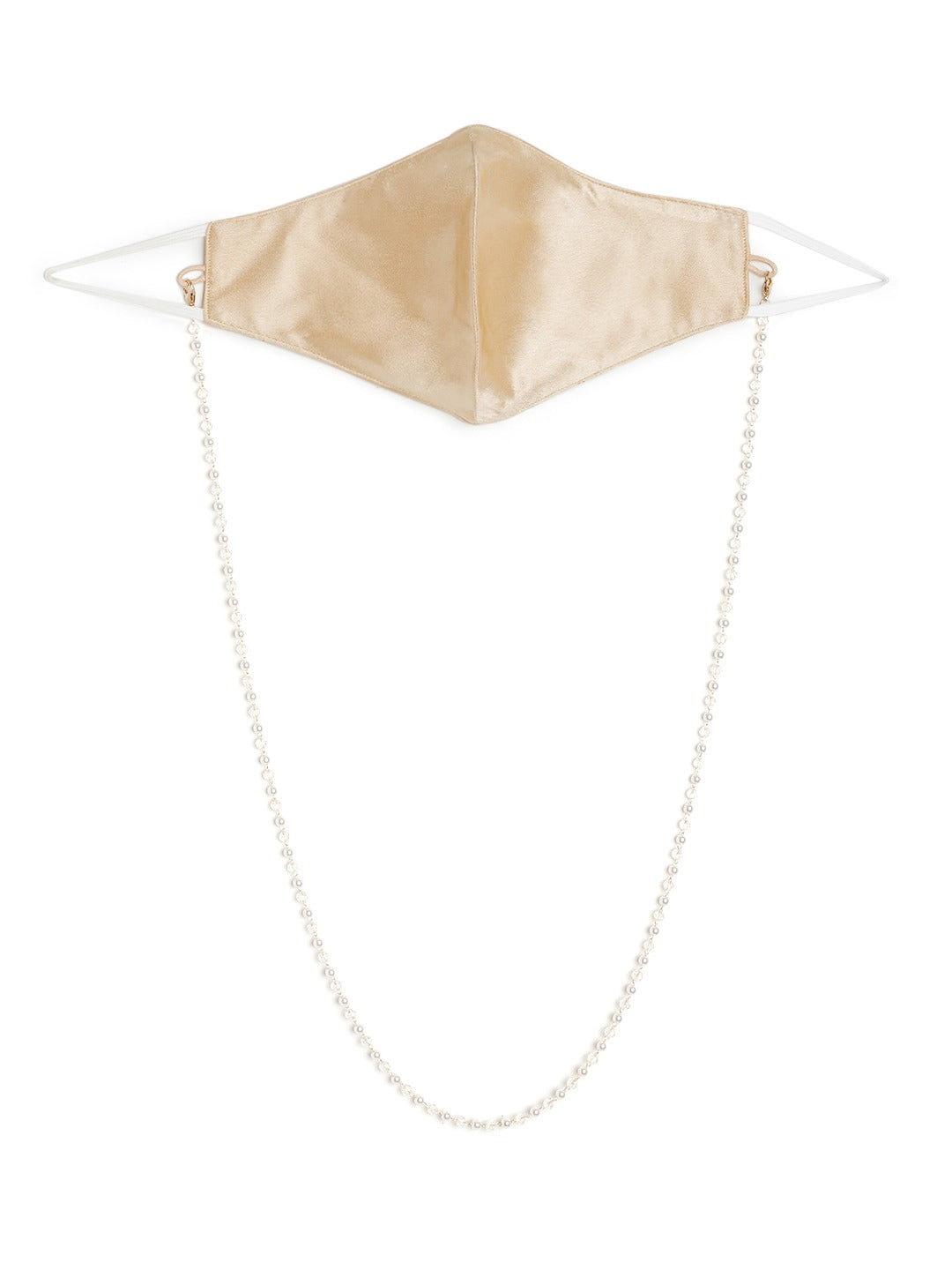 Blueberry gold Reusable 2-Ply satin face mask with double tone chain