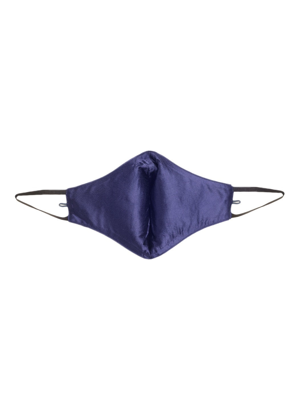Blueberry navy blue Reusable 2-Ply satin face mask with Evil Eye gold plated chain