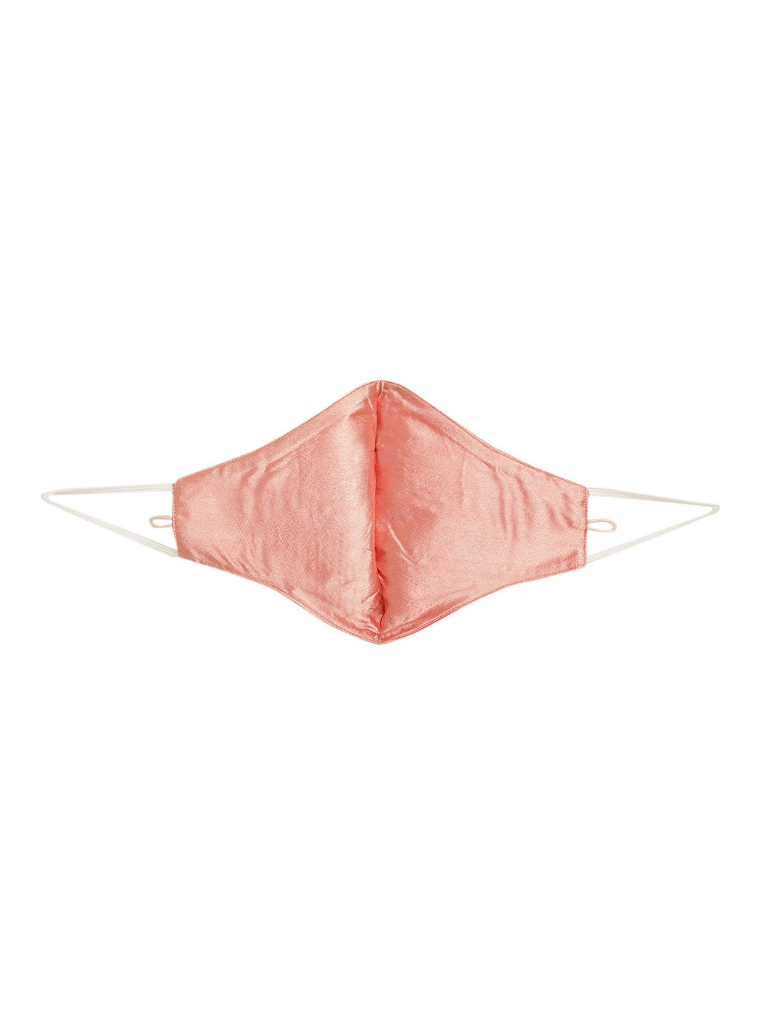 Blueberry peach Reusable 2-Ply satin face mask with beaded chain